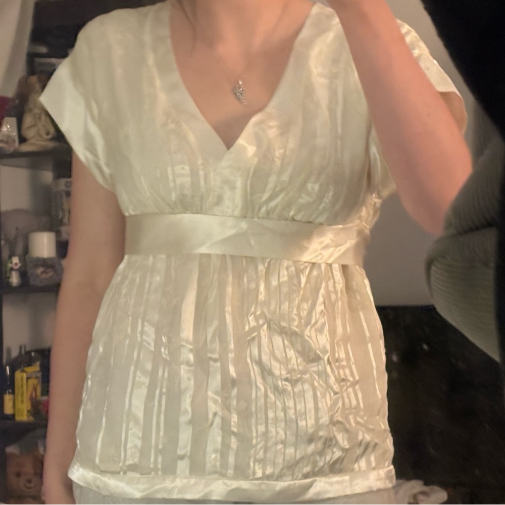 Guess Cream Satin Top